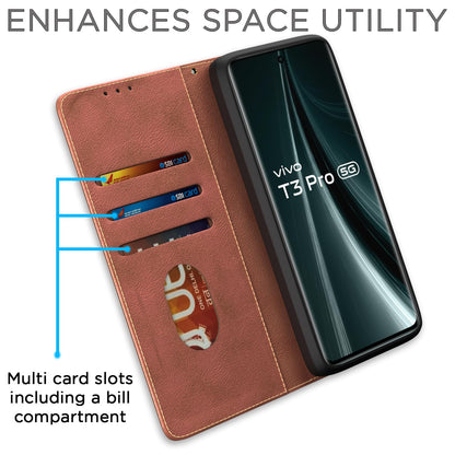 Pikkme brown flip cover for Vivo T3 Pro/iQOO Z9s Pro 5G – photo 3