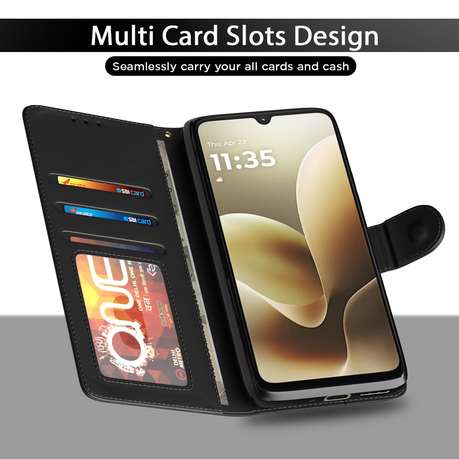 Pikkme Moto G06 Power Wallet black flip case – photo 5