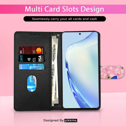 Vivo V27/V27 Pro 5G flip case in pink flower by Pikkme – photo 2