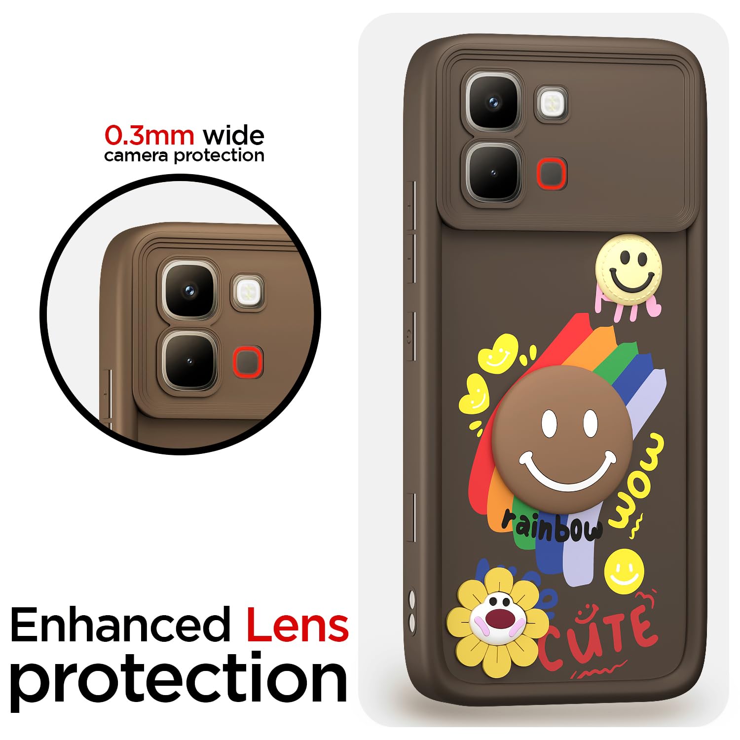Pikkme brown Soft Silicone phone cover for Infinix Note Edge 5G – photo 5
