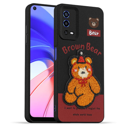 Oppo A55 Plush Patch back cover in cherry by Pikkme