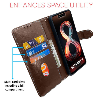 Pikkme brown & coffee Magnetic flip cover for Infinix Smart 8 – photo 4