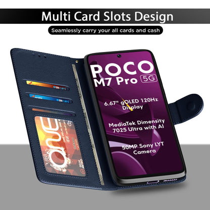 POCO M7 Pro 5G wallet flip cover in blue by Pikkme – photo 5