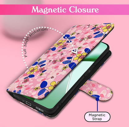 Pikkme OnePlus Nord Ce 4 5G Flower Flip Cover (Pink)