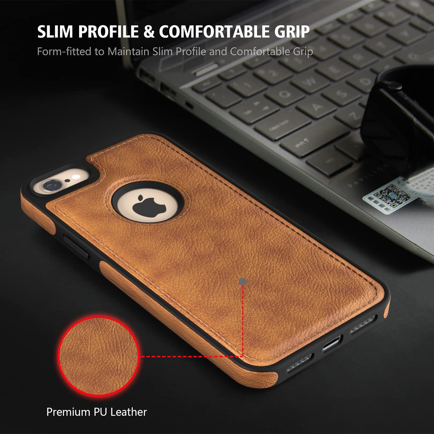 Pikkme iPhone 7/8 Flexible Pu Leather Back Cover | Brown