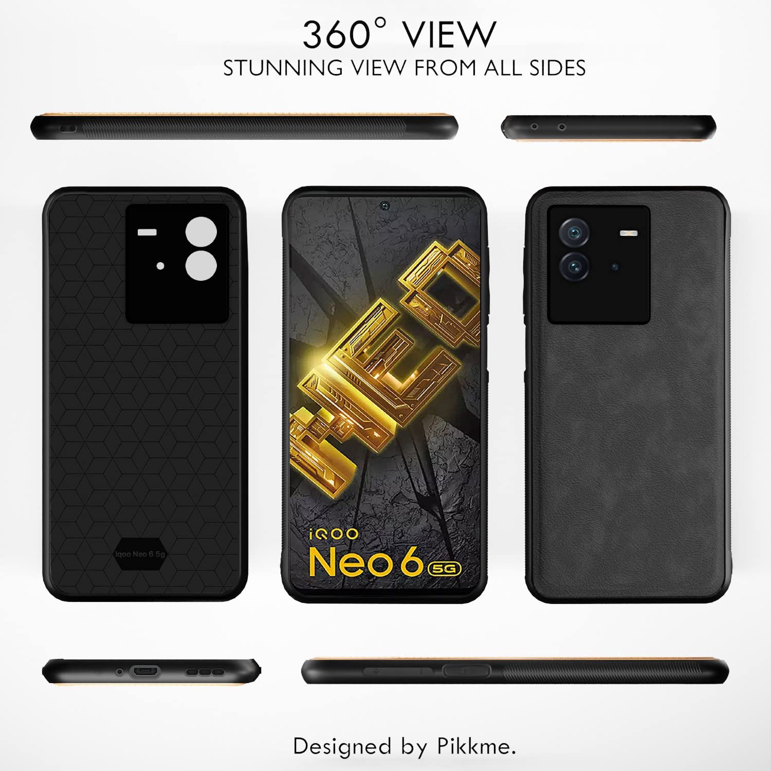 Pikkme grey Leather back cover for iQOO Neo 6 5G – photo 3