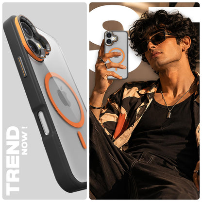 Pikkme iPhone 16 black & orange mag-safe mobile cover – photo 7