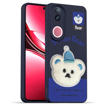 Blue Plush Patch mobile cover for iQOO Z10R/Vivo V50/V50e/T4R 5G – Pikkme