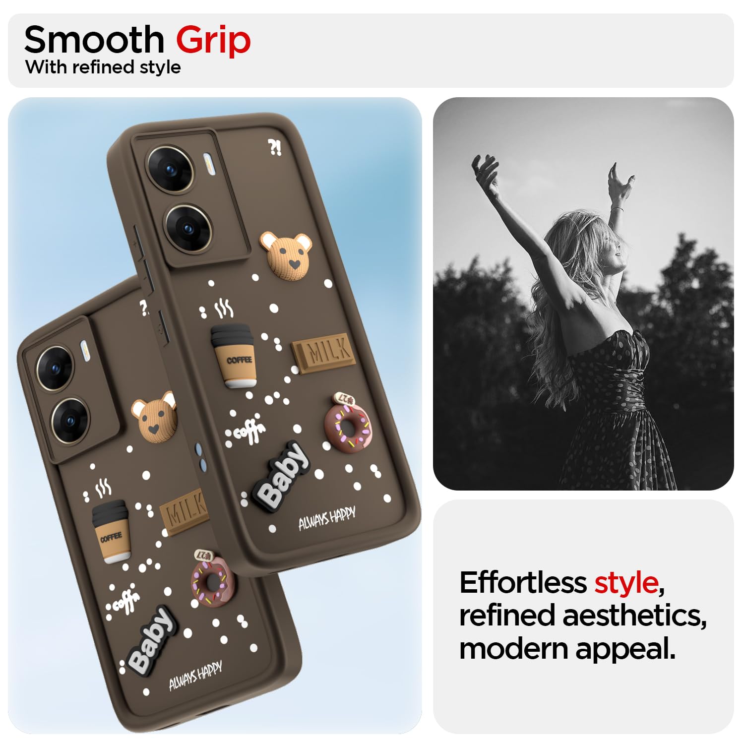 Brown Silicone mobile back cover for Vivo V29e 5G – Pikkme – photo 2