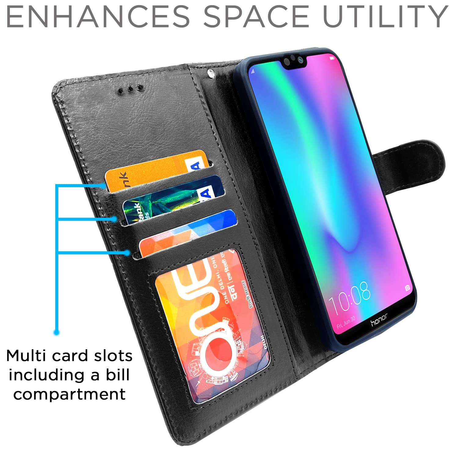Pikkme black mobile flip cover for Honor 9N – photo 3