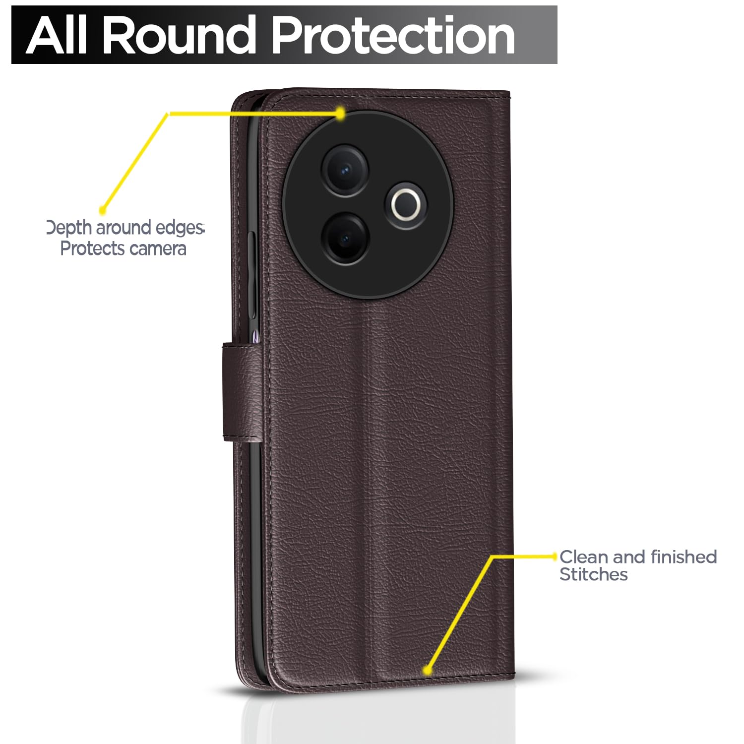 Pikkme Vivo Y39 5G Vintage Flip Cover (Coffee)