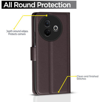 Pikkme Vivo Y39 5G Vintage Flip Cover (Coffee)