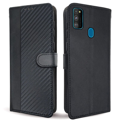 Pikkme black wallet flip cover for Samsung M30s/M21/M21 (2021)