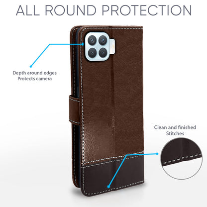Brown & coffee Magnetic wallet flip cover for Oppo F17 Pro – Pikkme – photo 4