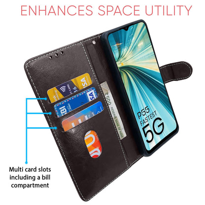 Pikkme coffee & brown Magnetic flip cover for Itel P55 5G – photo 4