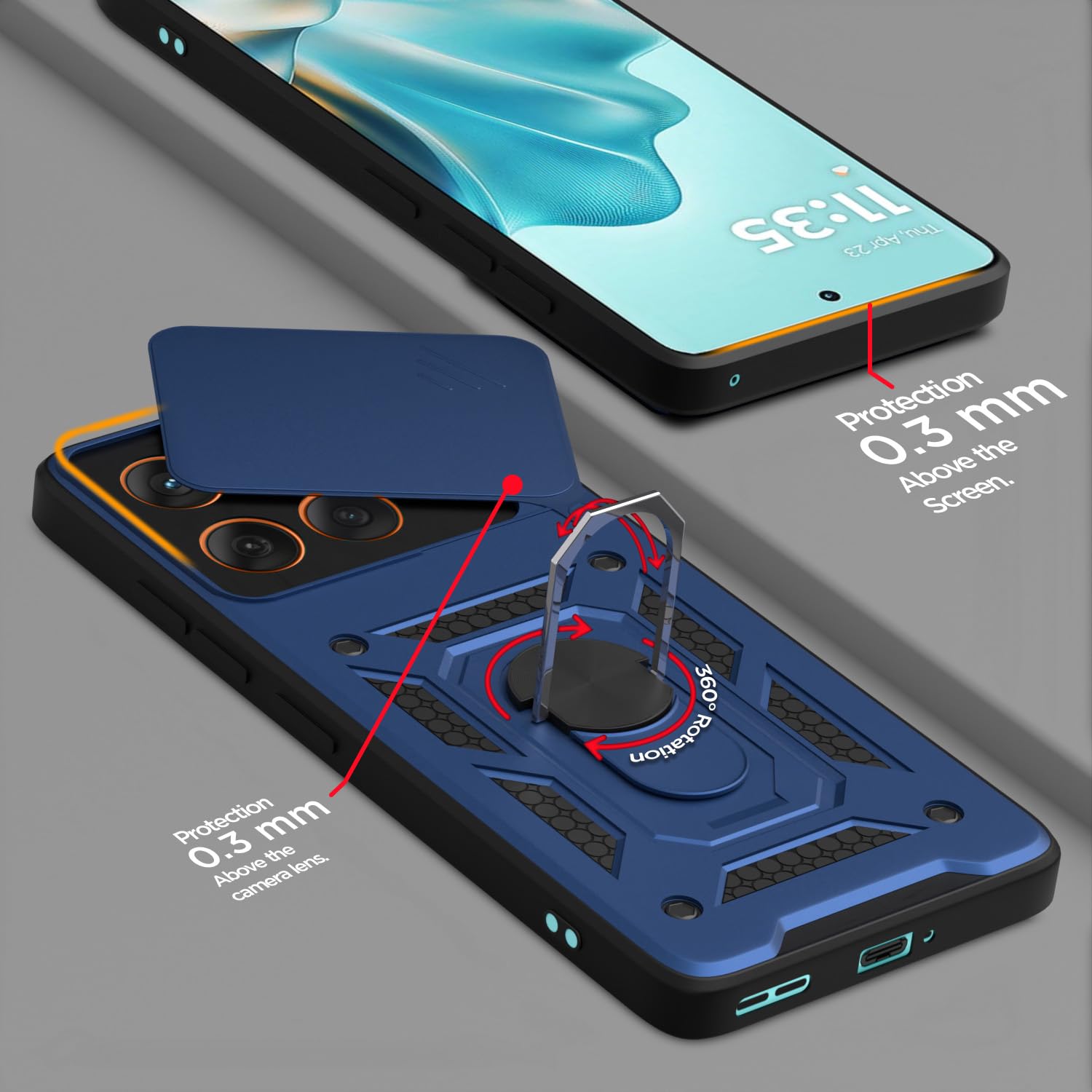 Moto Edge 70 5G/360 D10 Camera Shield mobile cover in blue by Pikkme – photo 4