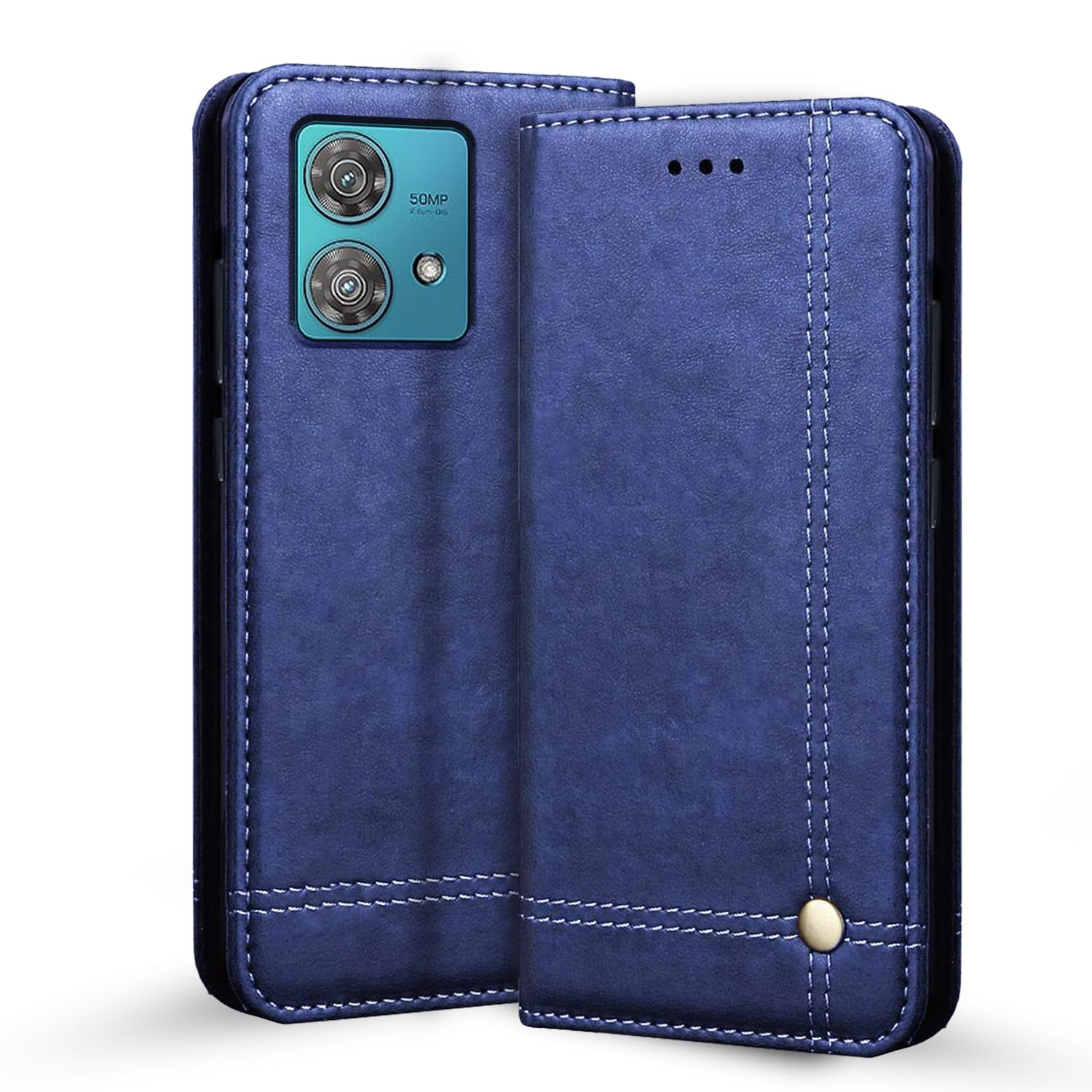 Pikkme blue Magnetic flip cover for Moto Edge 40 Neo 5G