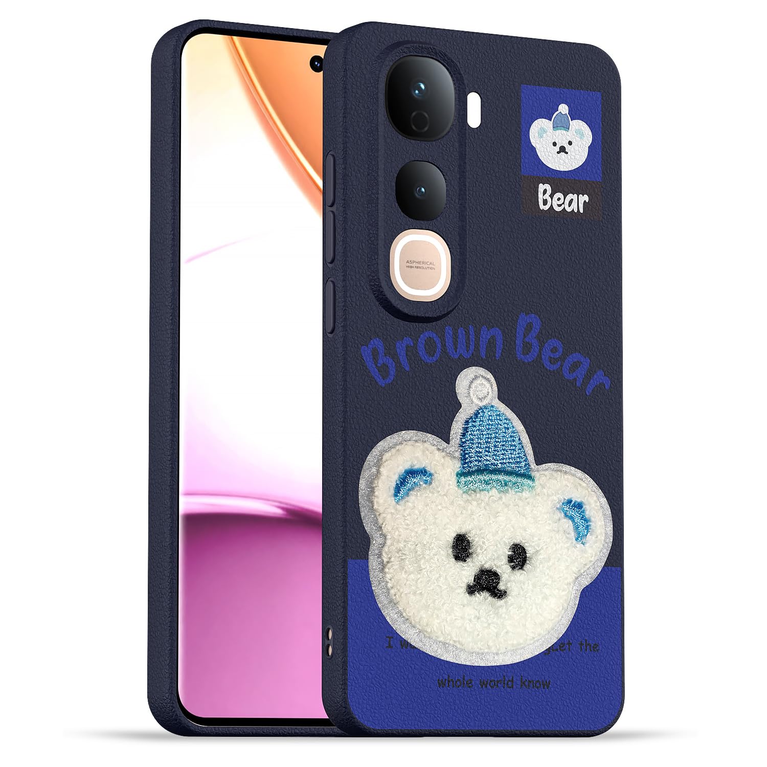 Blue Plush Patch mobile cover for Vivo Y400 Pro 5G – Pikkme