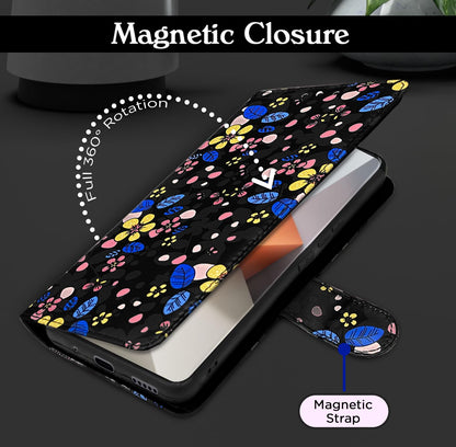 Black flower mobile flip cover for Redmi Note 13 Pro Plus 5G – Pikkme – photo 3