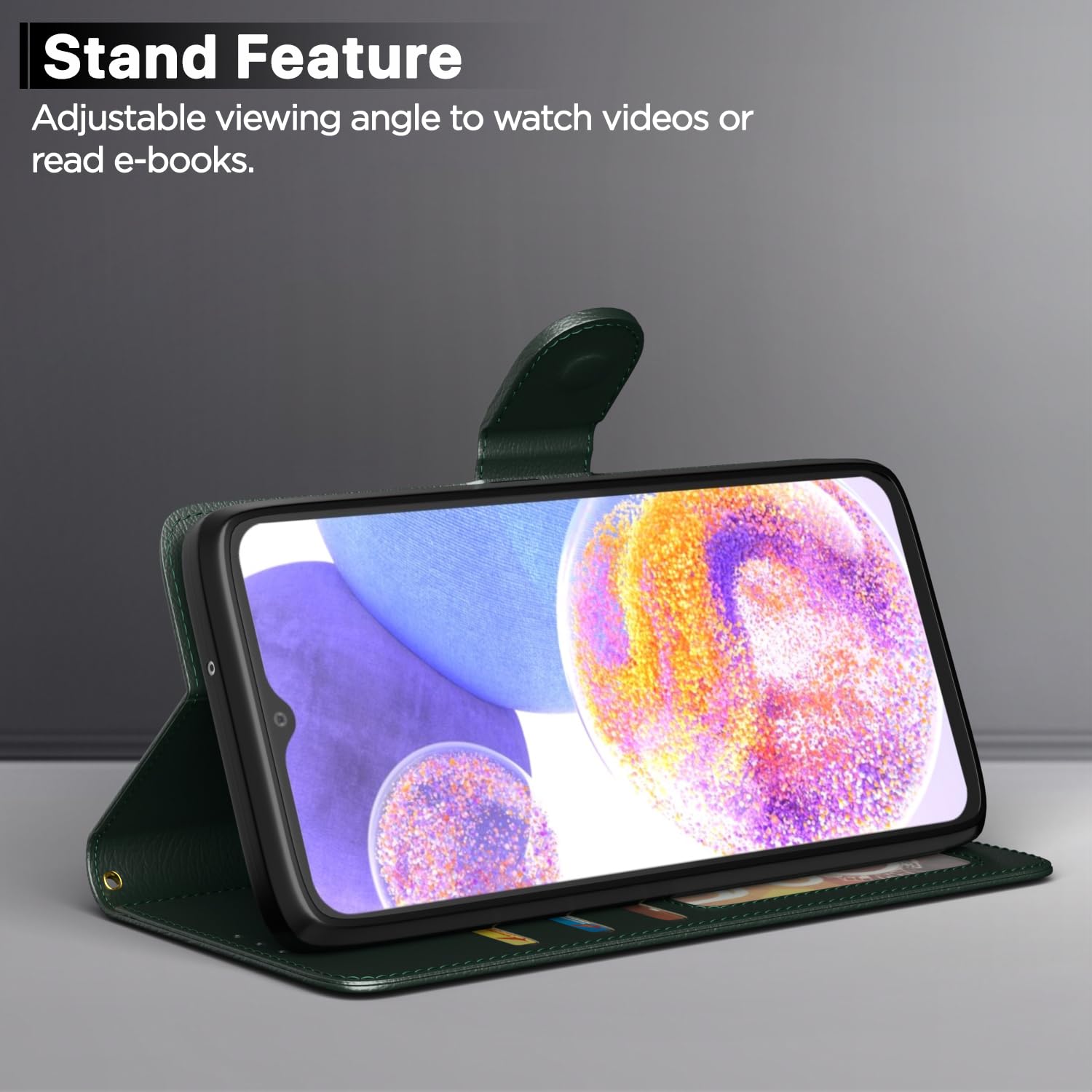 Samsung A23 4G/A23 5G Wallet wallet flip cover in green by Pikkme – photo 3
