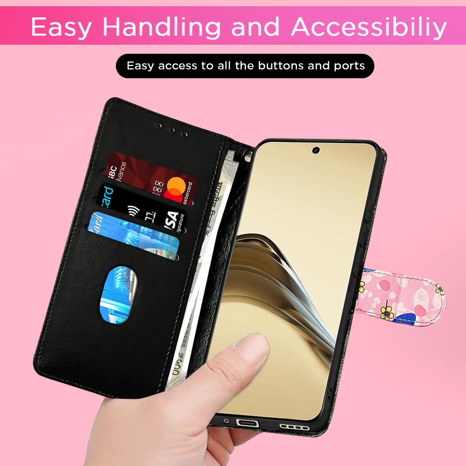 Realme 13 Pro/13 Pro Plus 5G flip case in pink flower by Pikkme – photo 7