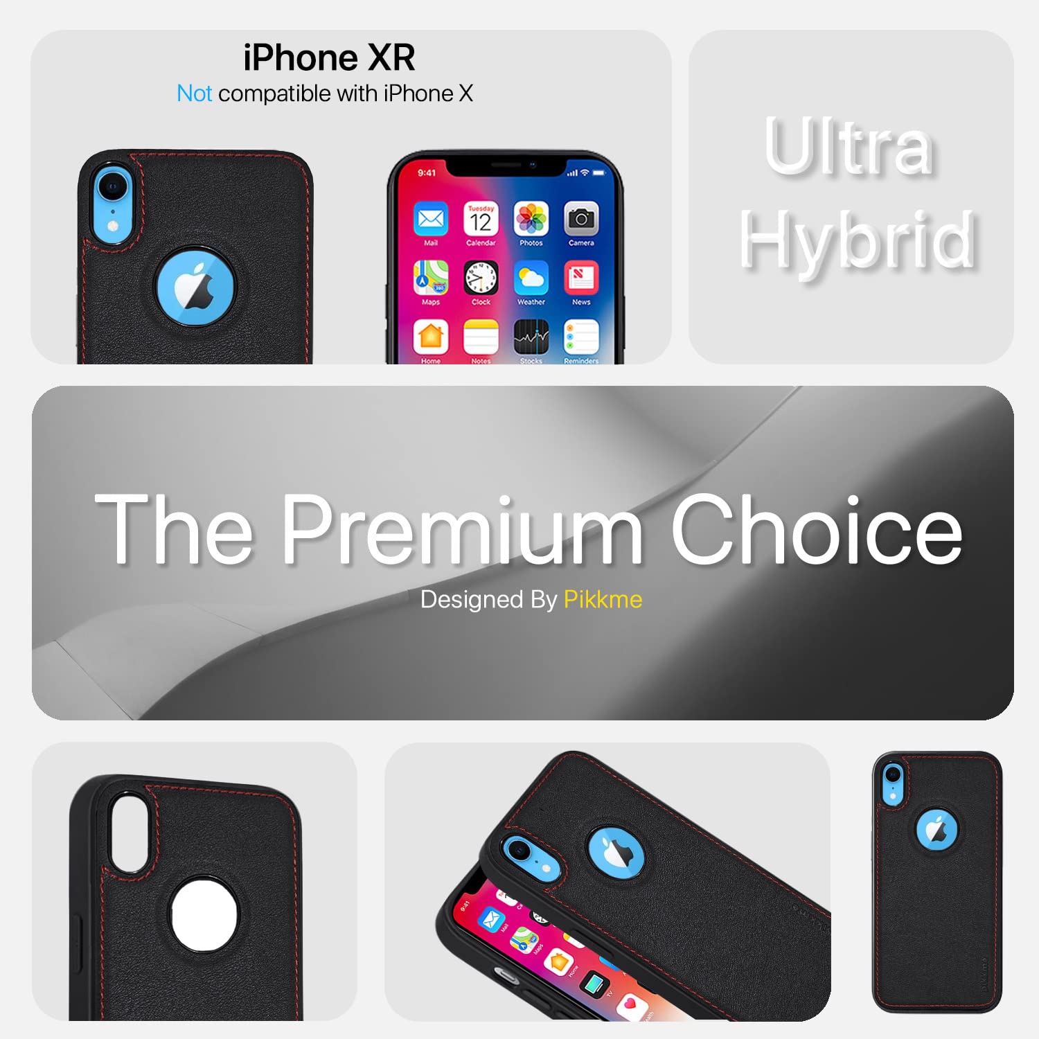 iPhone XR Leather mobile back cover in black by Pikkme – photo 2