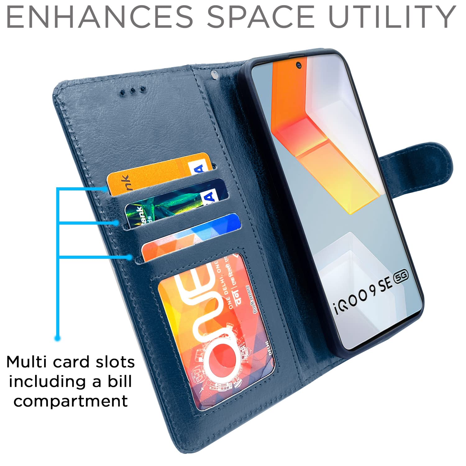 Pikkme iQOO 9 SE 5G Magnetic blue flip case – photo 3