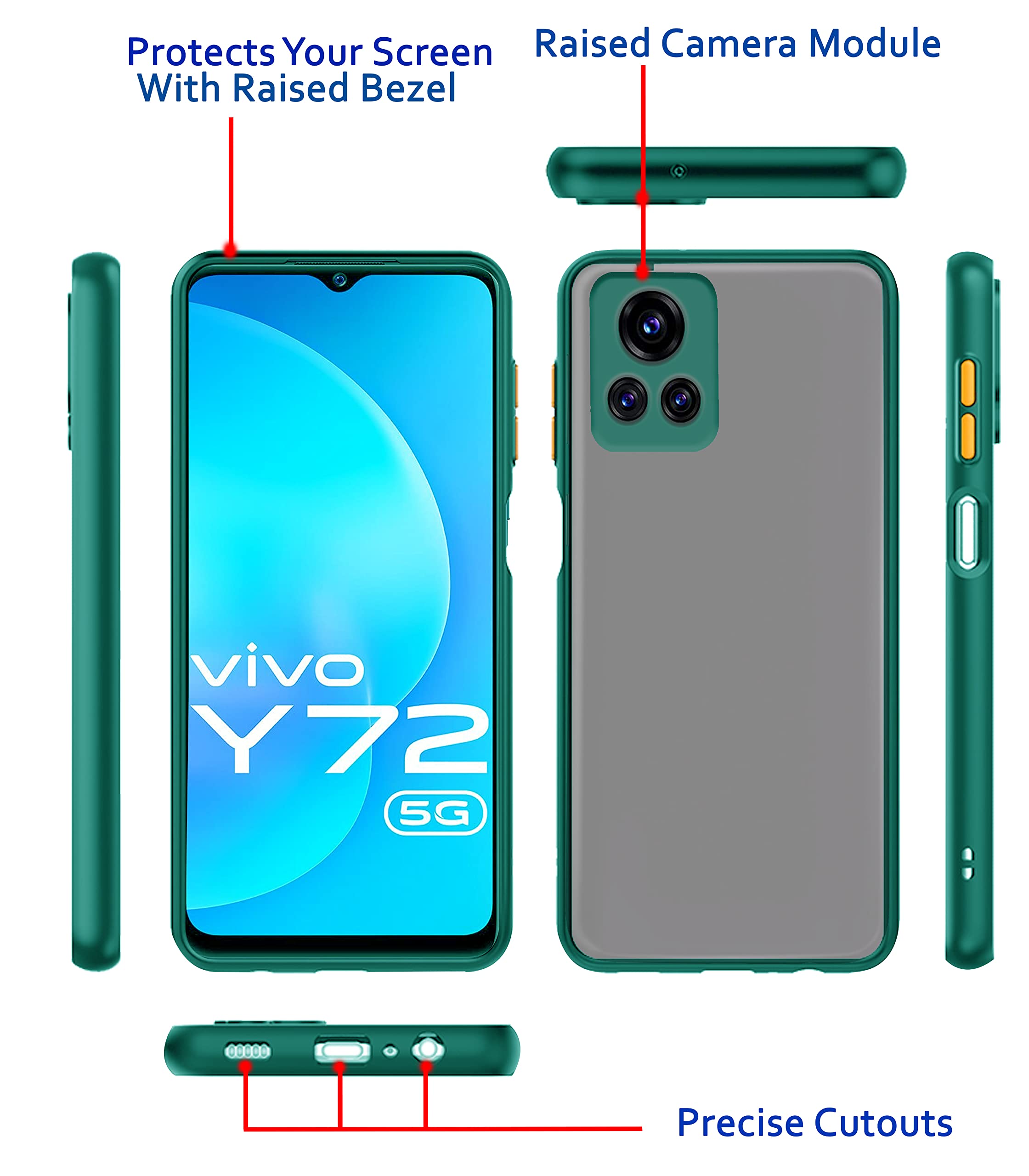 Pikkme Vivo Y72 5G/Y31s Hybrid green phone cover – photo 3