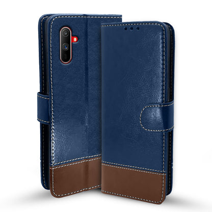 Blue & brown Magnetic flip case for Realme C3 – Pikkme
