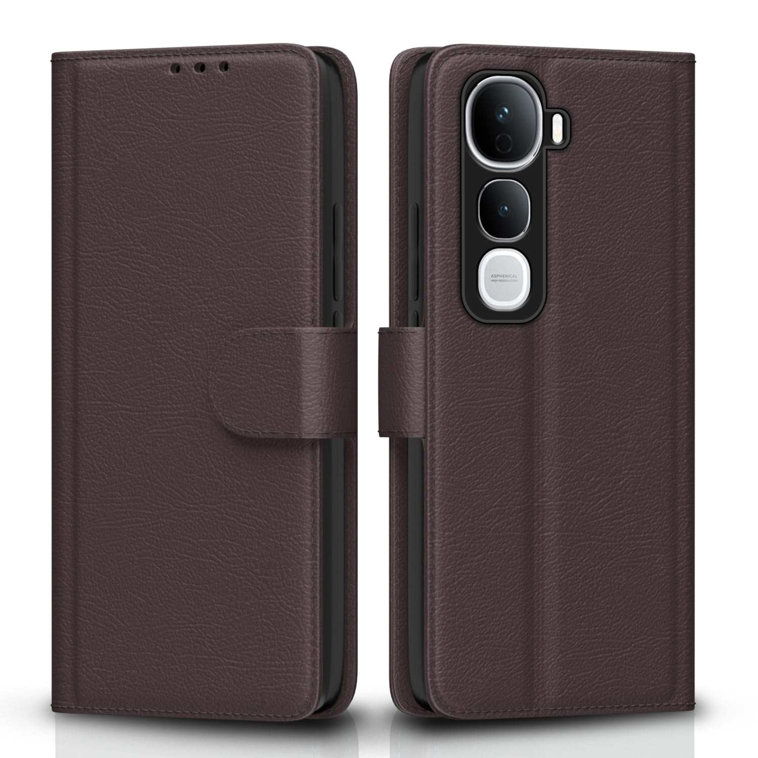 Vivo Y400 Pro 5G flip cover in coffee by Pikkme