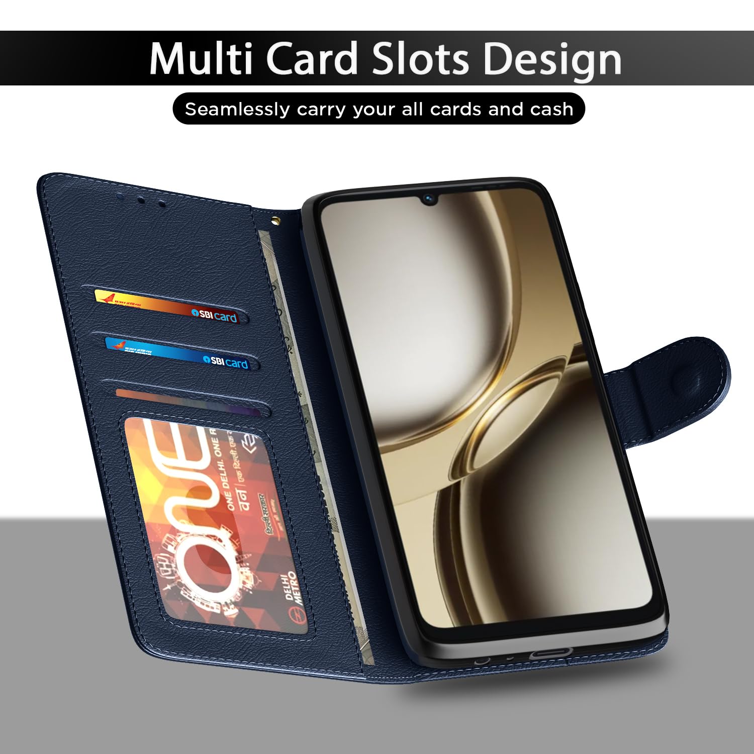 Pikkme blue Wallet mobile flip cover for Tecno Spark Go 3 – photo 5
