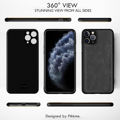 iPhone 11 Pro Leather mobile back cover in grey by Pikkme – photo 2