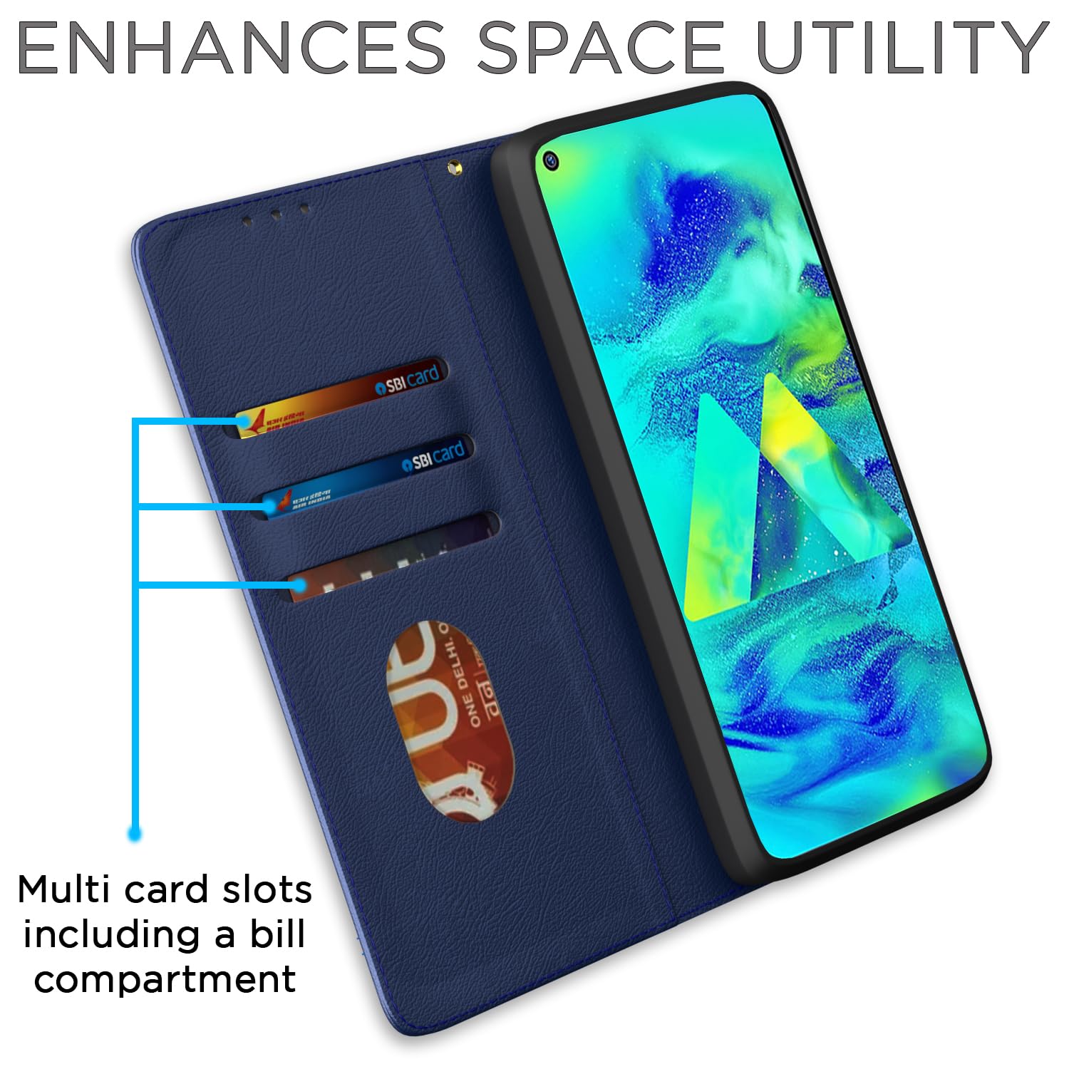 Pikkme Samsung M40 blue wallet flip cover – photo 3