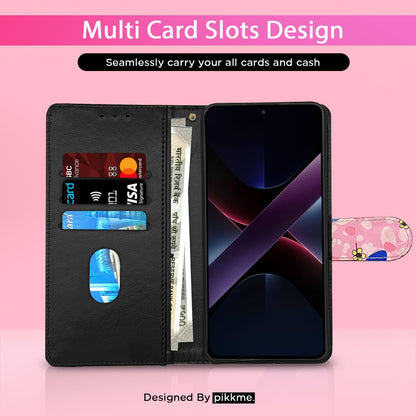 POCO X7 Pro 5G Wallet wallet flip cover in pink flower by Pikkme – photo 2