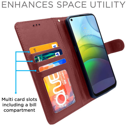 Moto G9 Power Vintage mobile flip cover in brown by Pikkme – photo 3