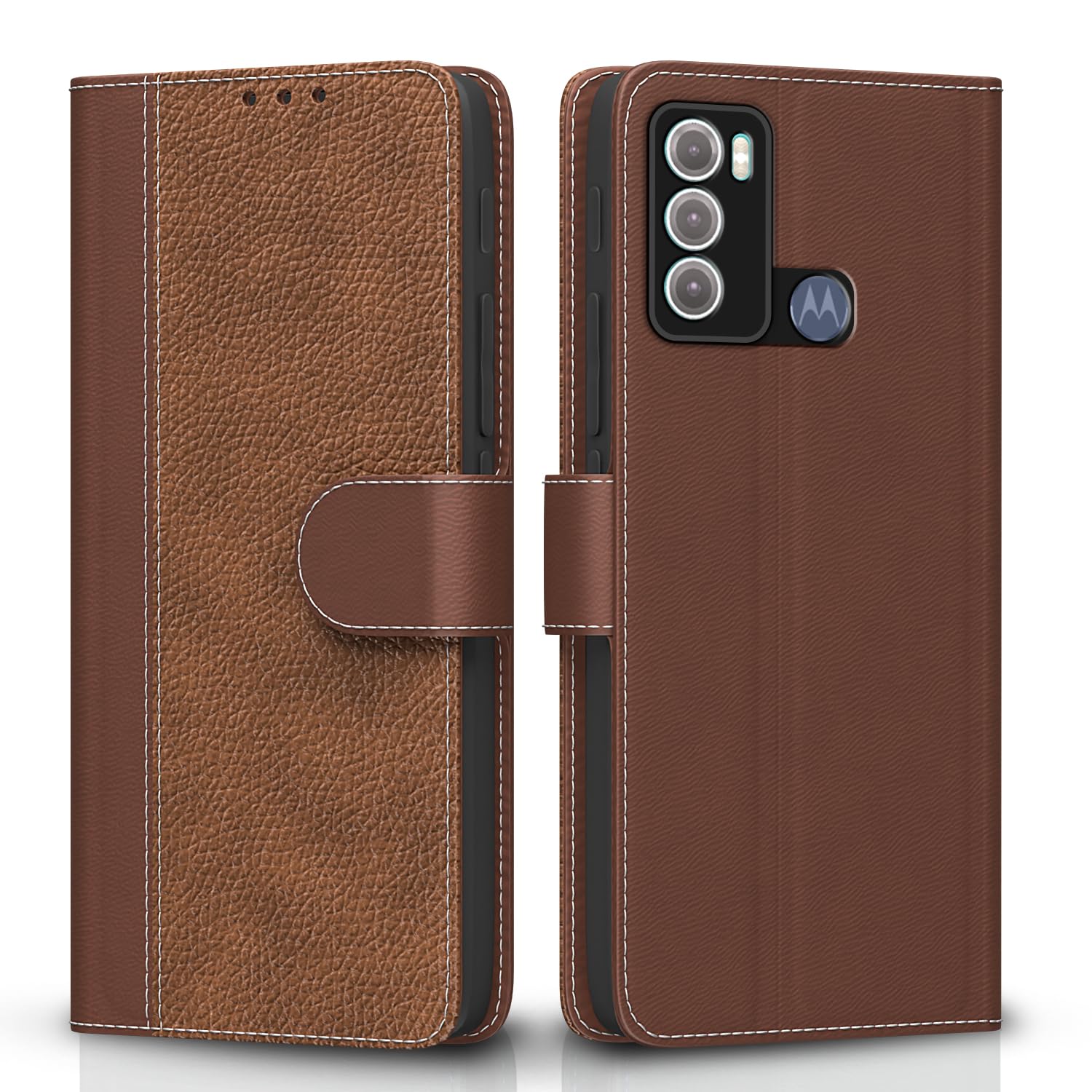 Pikkme tan Wallet wallet flip cover for Moto G60/G40 Fusion