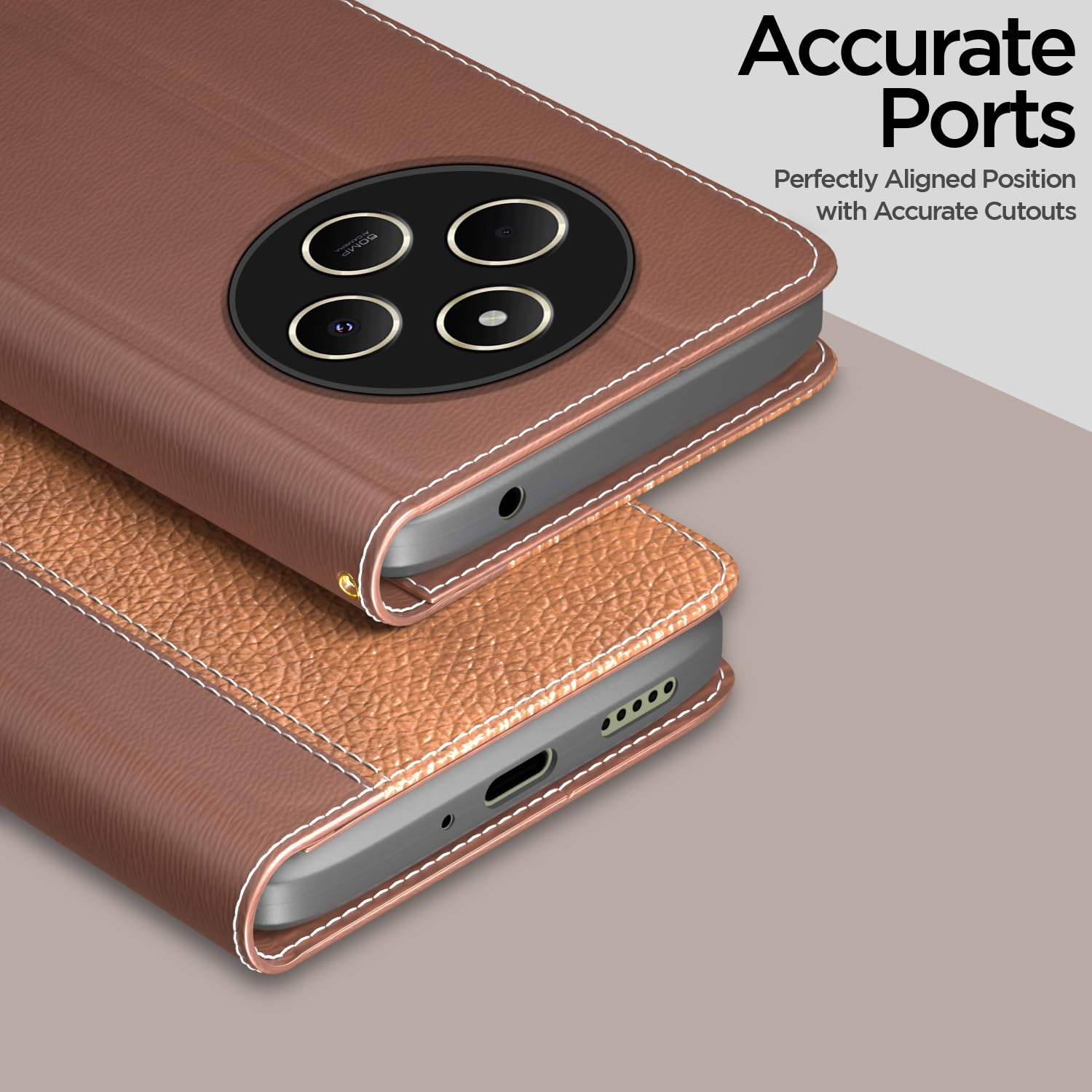Poco M7 5G Wallet wallet flip cover in tan by Pikkme – photo 2