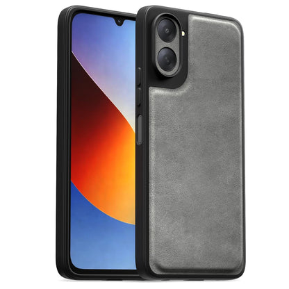 Grey Leather back cover for Redmi A7 5G – Pikkme