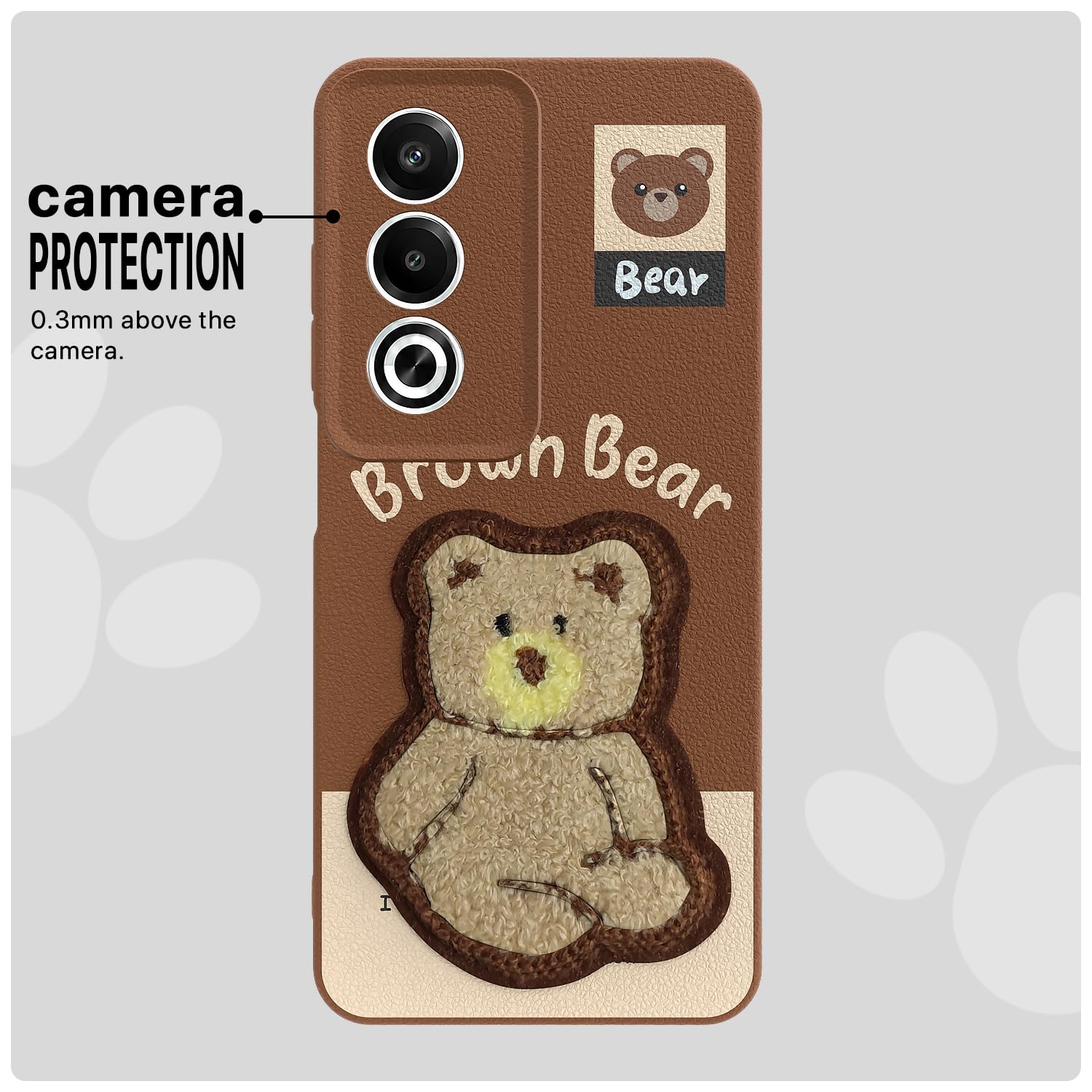 Pikkme Oppo K12x 5G Plush Patch brown back cover – photo 6