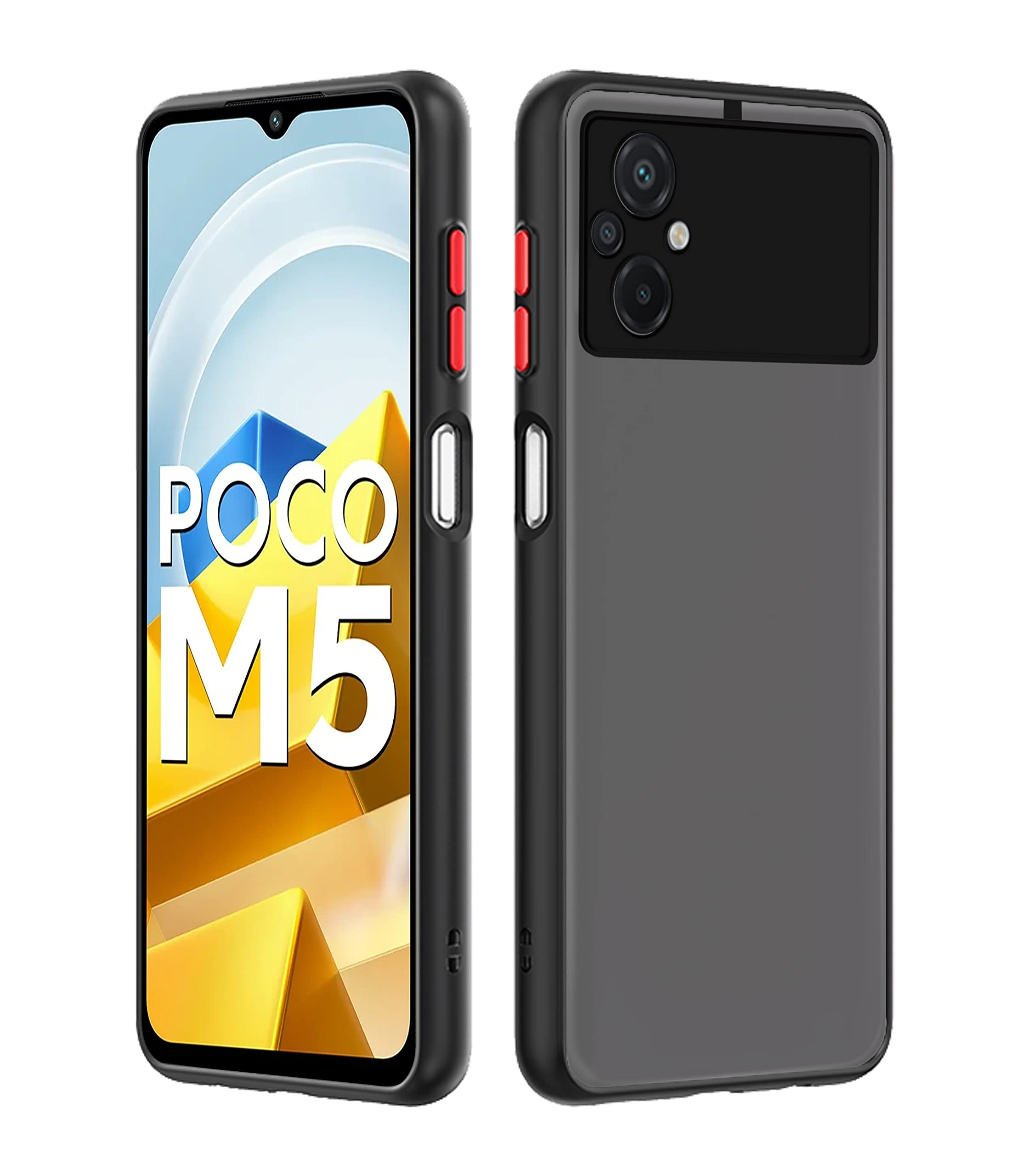 Black mobile cover for Poco M5 – Pikkme