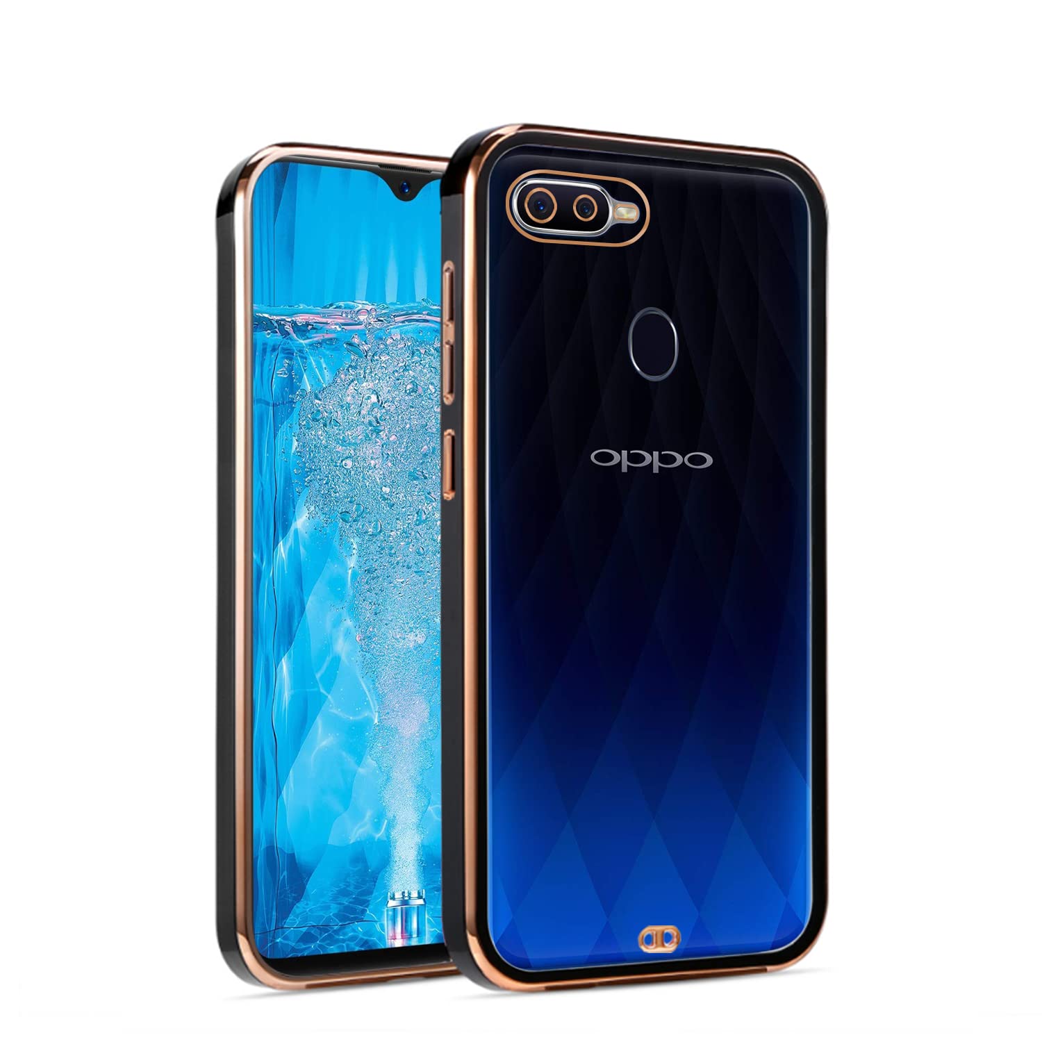 Oppo F9 Pro Chrome phone cover in black by Pikkme