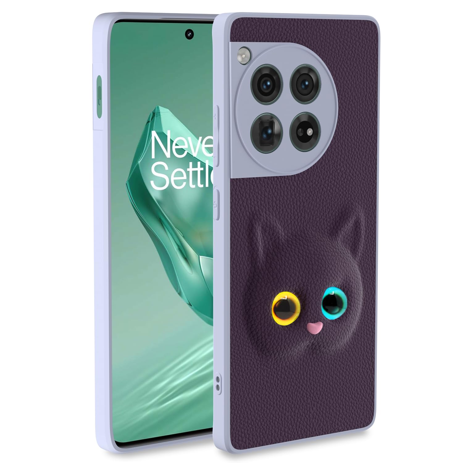 Pikkme OnePlus 12 5G Kitty Back Cover (Purple)