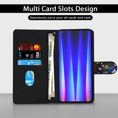 Pikkme OnePlus Nord CE 2 5G Wallet black flower wallet flip cover – photo 2