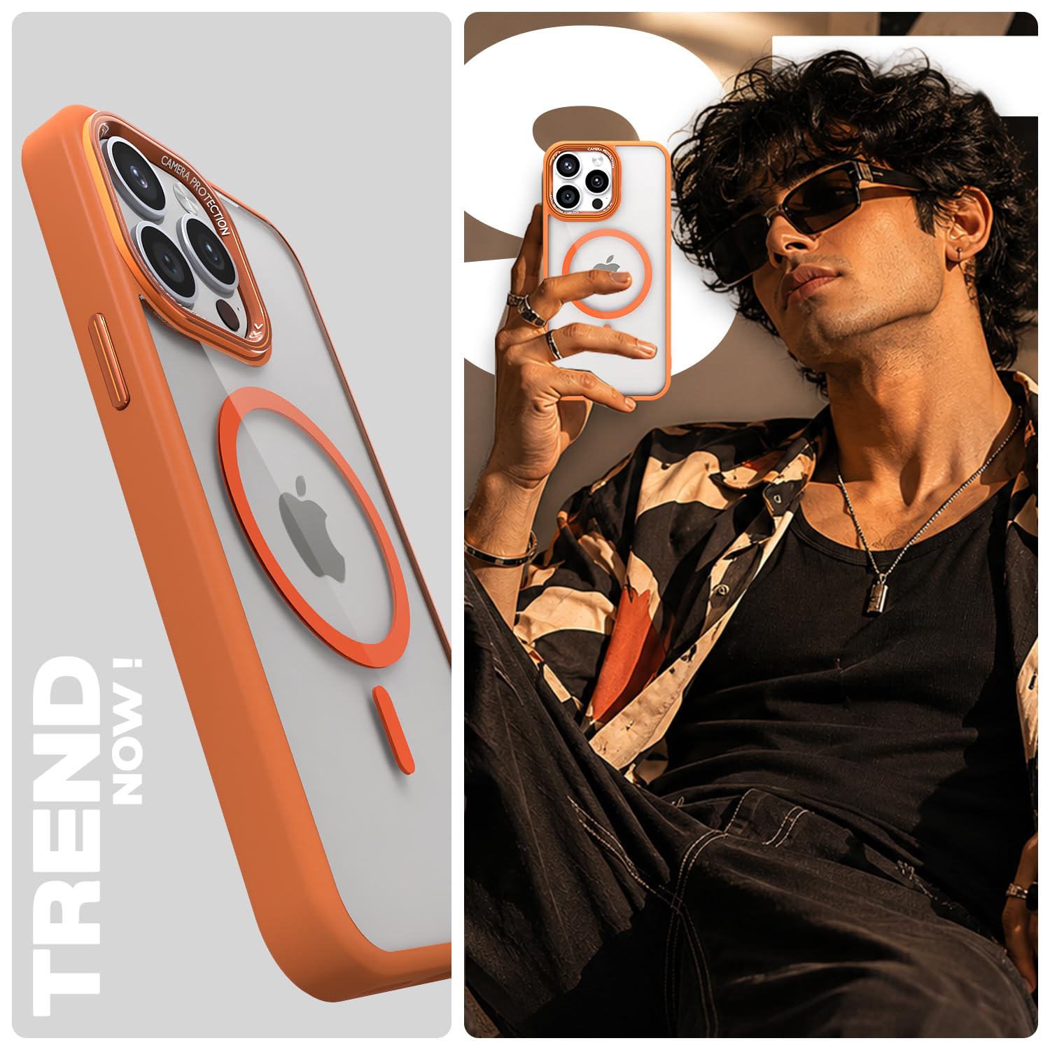 iPhone 14 Pro MagSafe mobile cover in orange mag-safe by Pikkme – photo 7