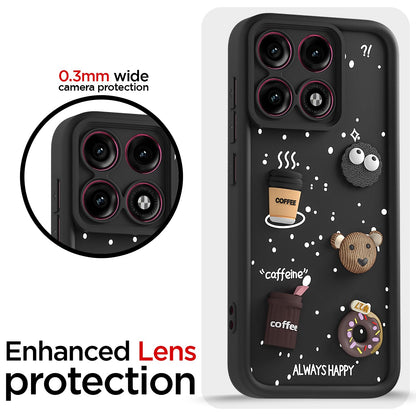 Pikkme Moto Edge 70 Pro 5G Bear Coffee black mobile back cover – photo 5