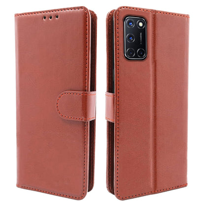 Brown wallet flip cover for Oppo A52 – Pikkme