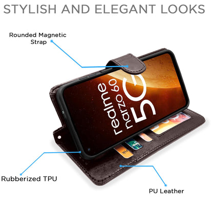 Pikkme Realme Narzo 60 5G Wallet coffee mobile flip cover – photo 5