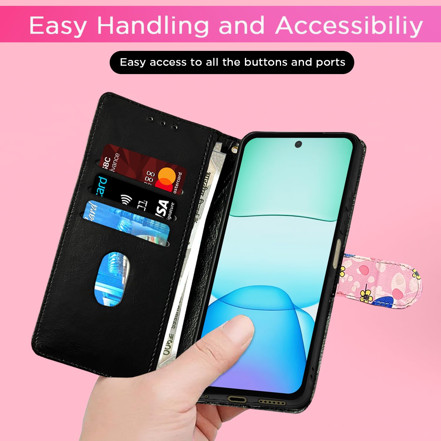 Redmi 13/Poco M6 Plus 5G flip case in pink flower by Pikkme – photo 7
