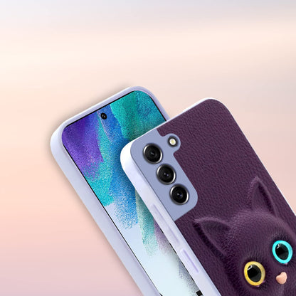 Pikkme Samsung Galaxy S21 Fe 5G Kitty Back Cover (Purple)