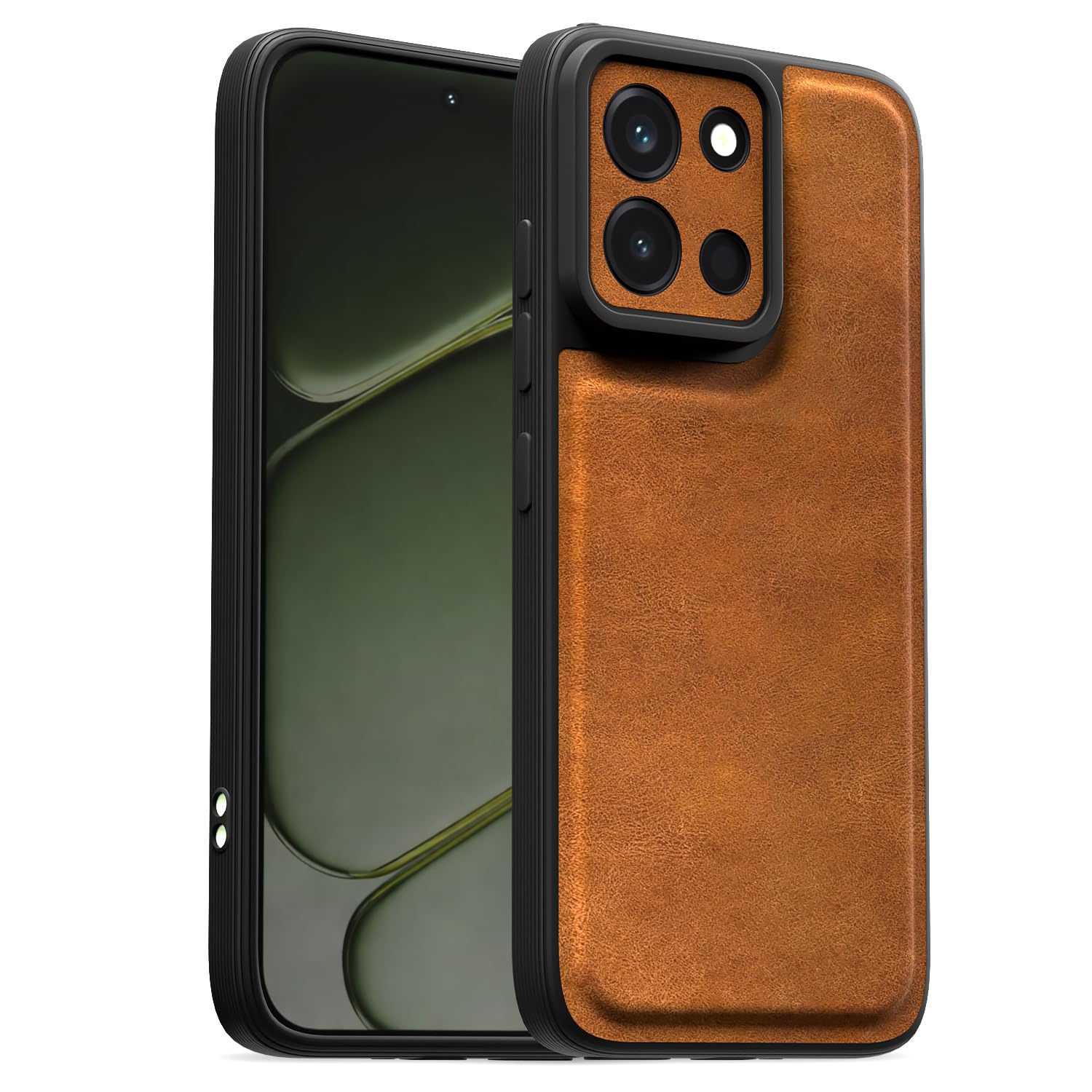 Pikkme brown Leather back cover for OnePlus Nord 6 5G